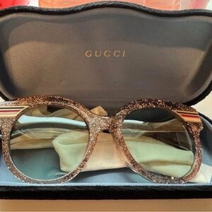 Gucci Glitter Sunglasses - Silver and Black